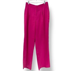 Rachel Zoe Hot Pink Satin Wide Leg Pants Women's size 8 - NWT
